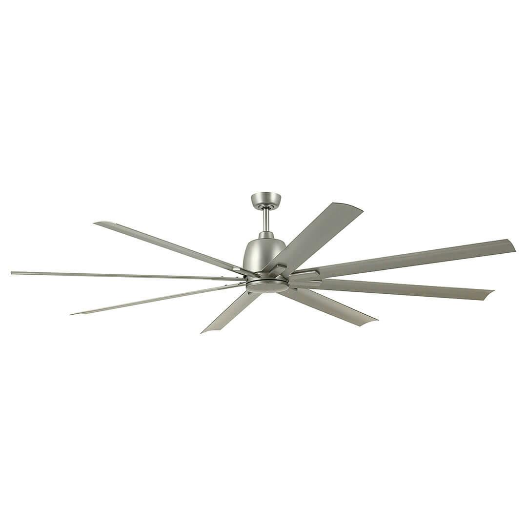 The 84" Breda 8 Blade Ceiling Fan in Brushed Nickel with Brushed Nickel Blades on a white background