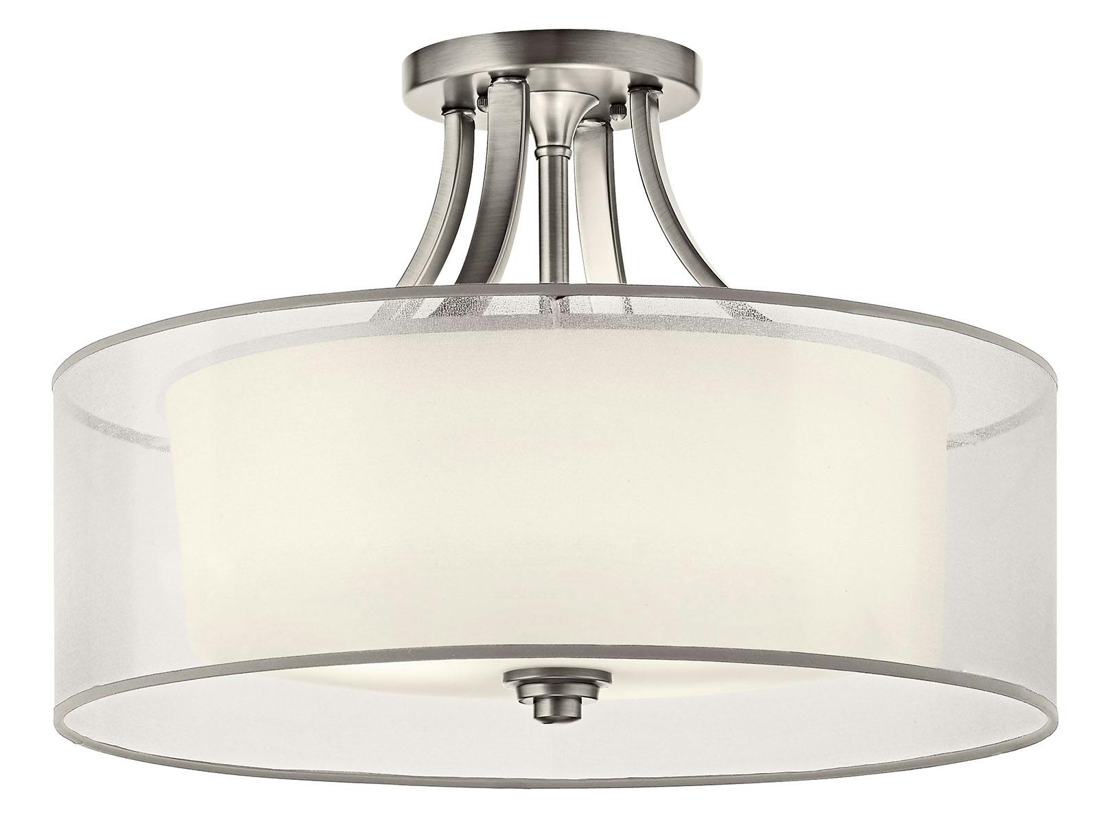 Lacey 20" 4 Light Semi Flush in Pewter on a white background