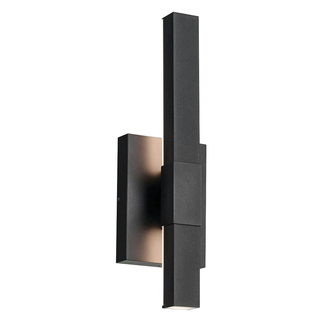 The Nocar 16" LED Outdoor Wall Light in Textured Black on a white background