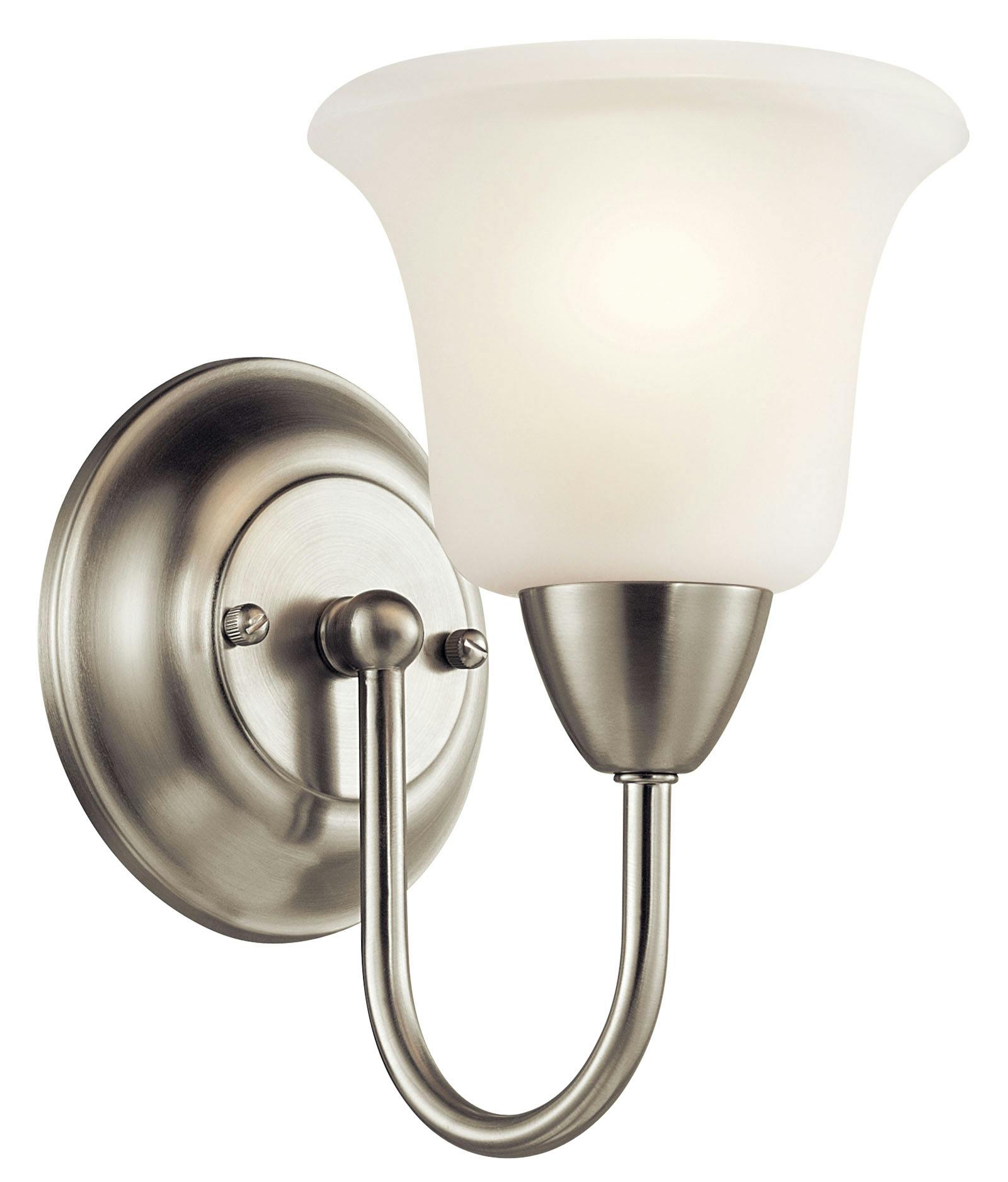 Nicholson 1 Light Sconce Brushed Nickel on a white background