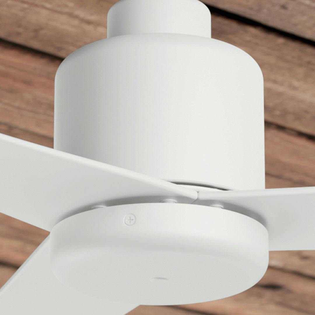 Close up view or the 52 Inch True Ceiling Fan in White with White Blades