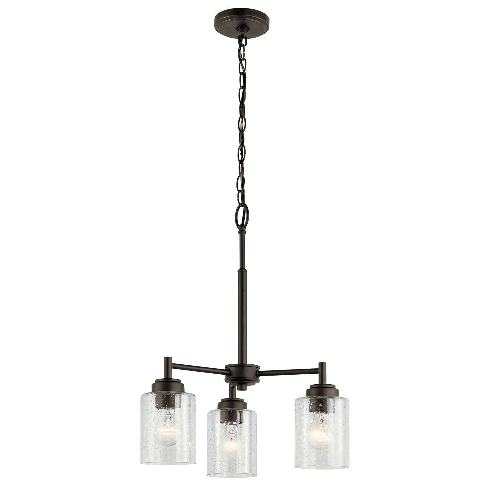 The Winslow 15.25"Mini Chandelier Olde Bronze facing down on a white background