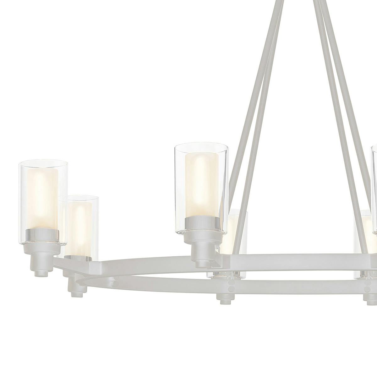 Close up view of the Circolo 8 Light Chandelier Olde Bronze® on a white background