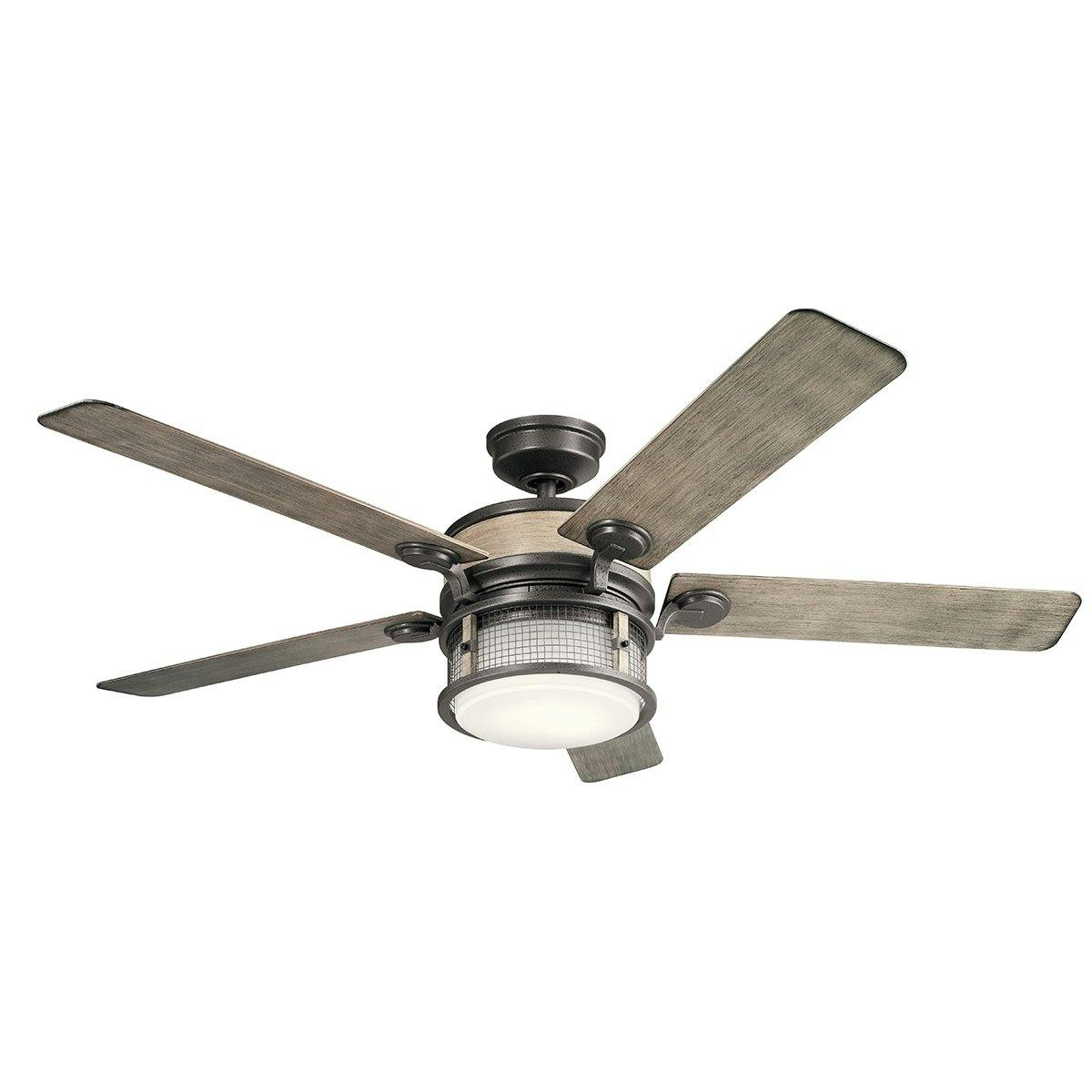 Ahrendale LED 60" Fan in Anvil Iron on a white background