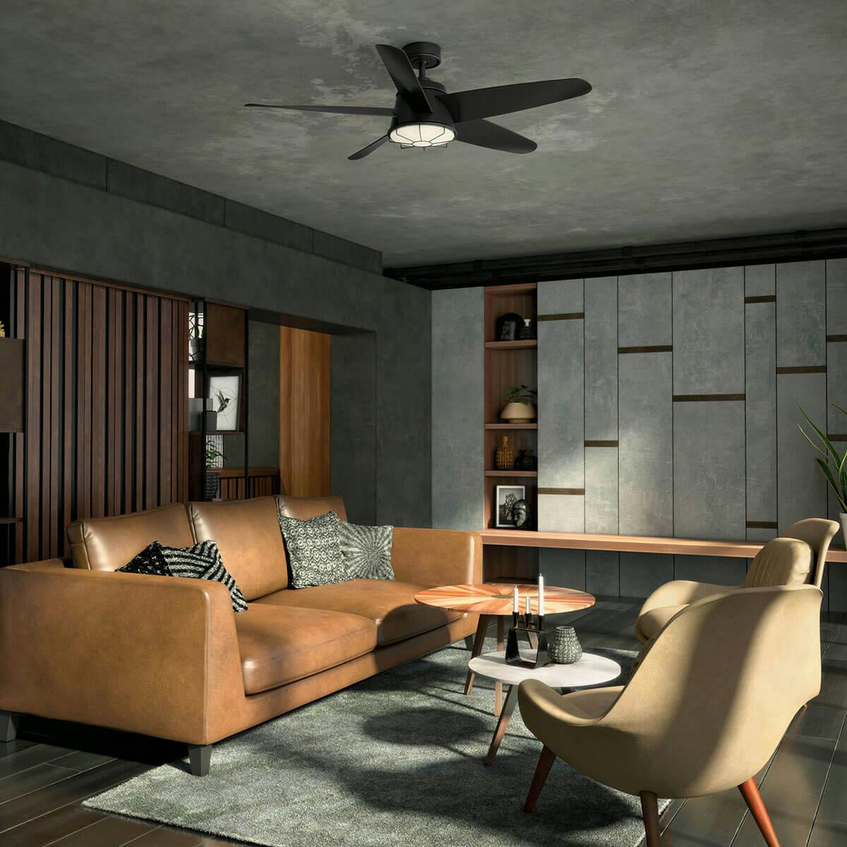 Living room featuring Daya ceiling fan 310072SBK