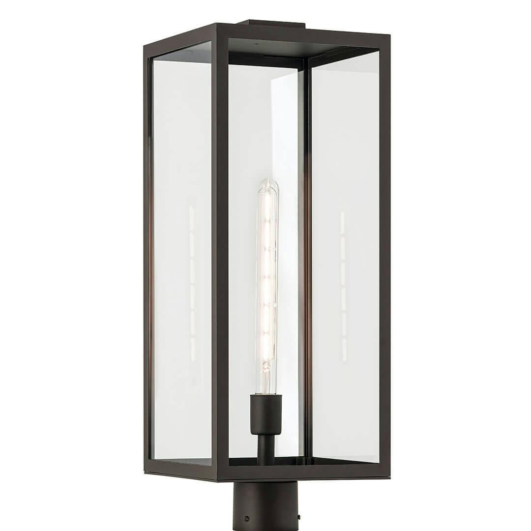 The Branner 25.5 inch 1 Light Outdoor Wall Post with Clear Glass in Olde Bronze on a white background