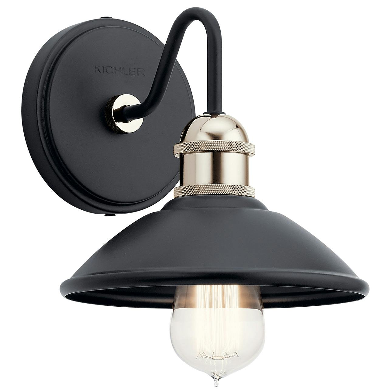 Clyde 1 Light Wall Sconce Black on a white background