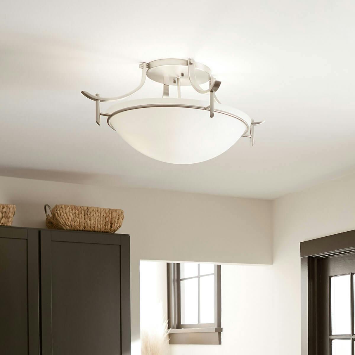 Day time mudroom image featuring Olympia flush mount light 3606AP