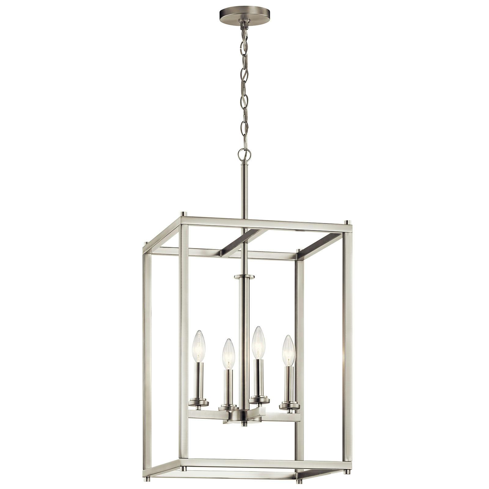 Crosby 31" 4 Light Foyer Pendant Nickel on a white background