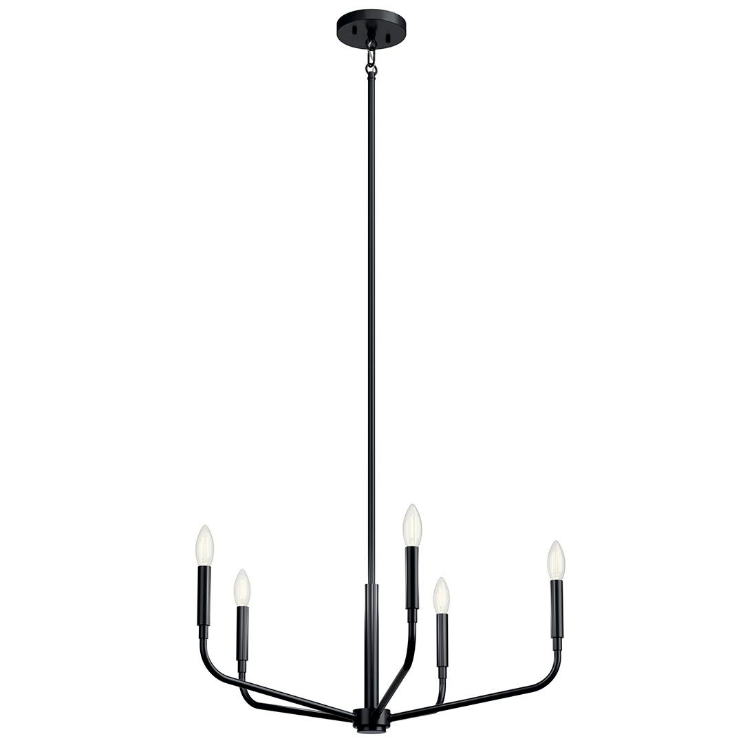 The Madden 26 Inch 5 Light Chandelier in Black on a white background