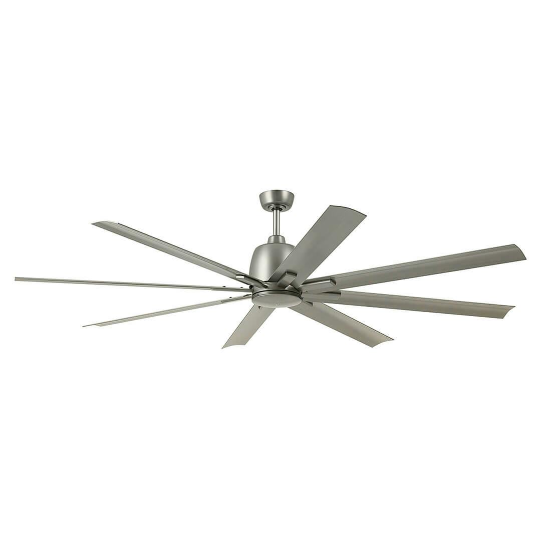 The 75" Breda 8 Blade Ceiling Fan in Brushed Nickel with Brushed Nickel Blades on a white background