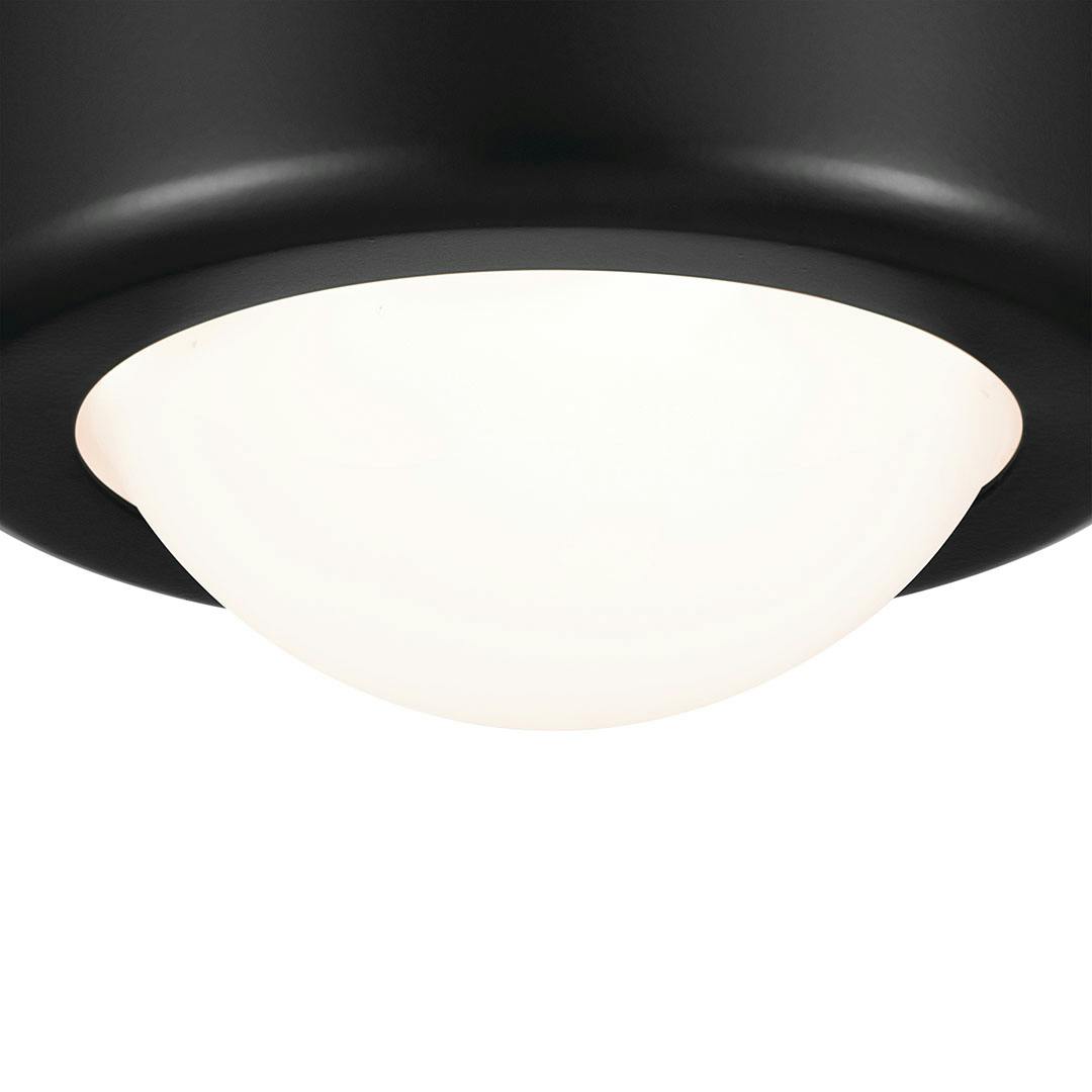 Close up view of the Tibbi 5.5 Inch 1 Light LED Flush Mount with Satin Etched Cased Opal Glass in Black on a white background