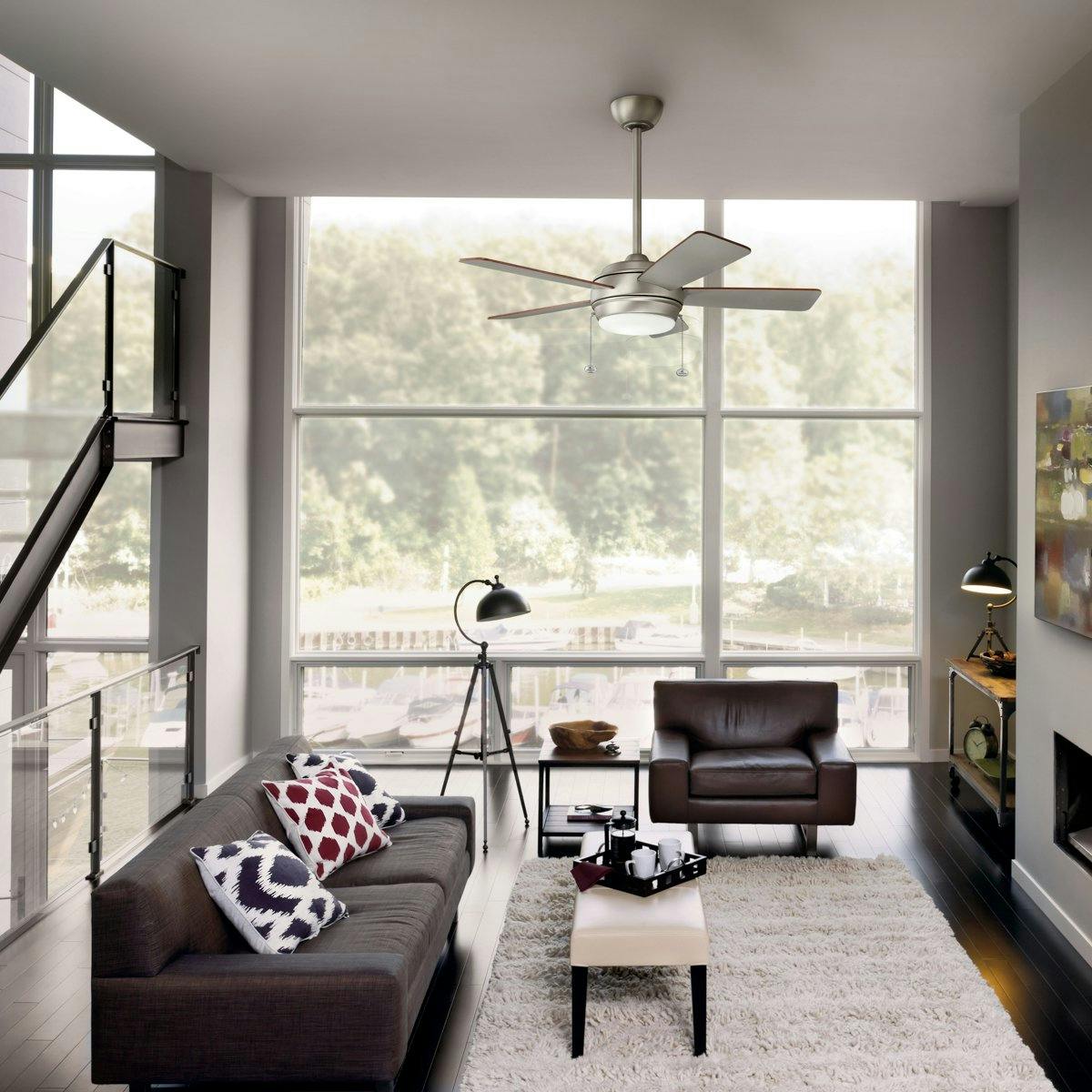 Living room featuring Starkk LED ceiling fan 330171NI