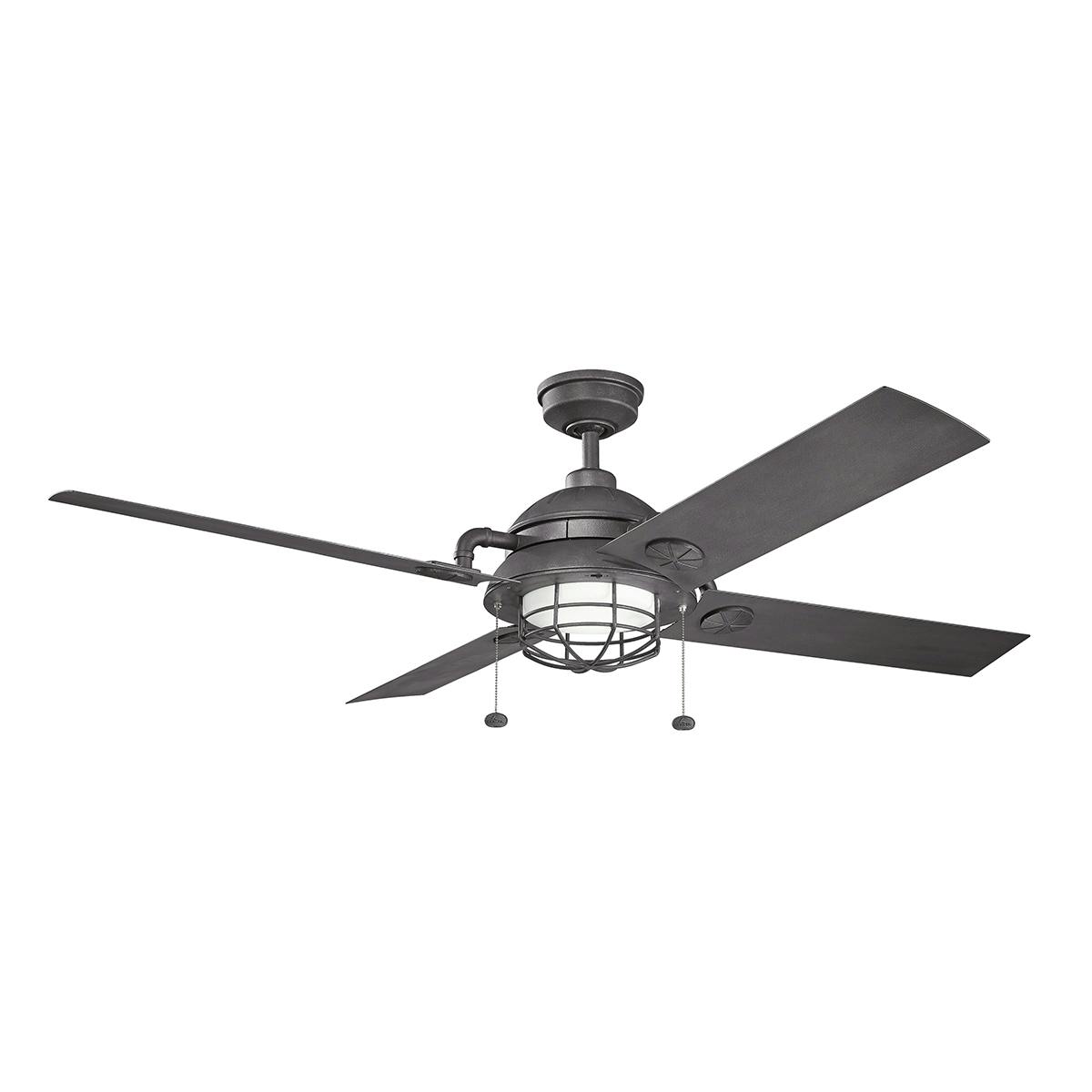 Maor Patio LED 65" Fan Distressed Black on a white background