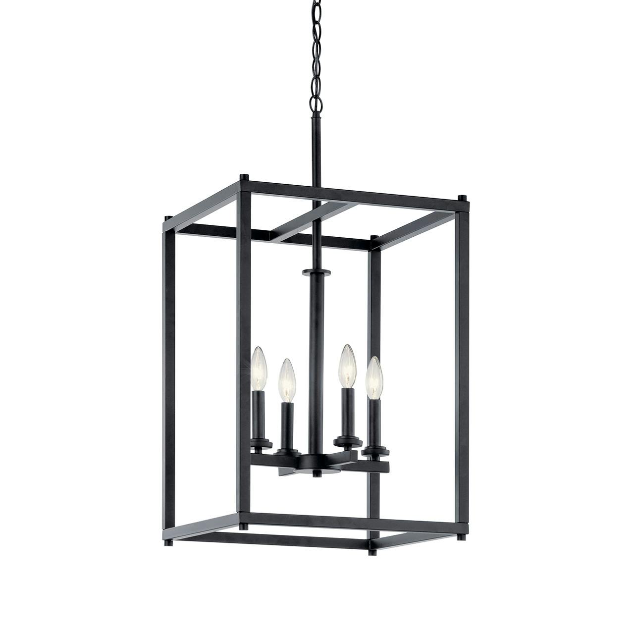 Crosby 4 Light Foyer Pendant Black without the canopy on a white background