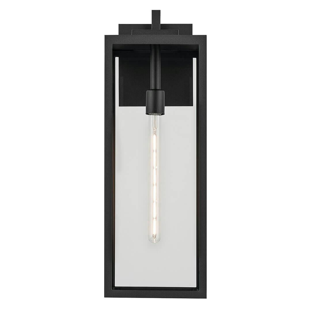 Front view of the Branner 24" 1 Light Outdoor Wall Light with Clear Glass in Textured Black on a white background