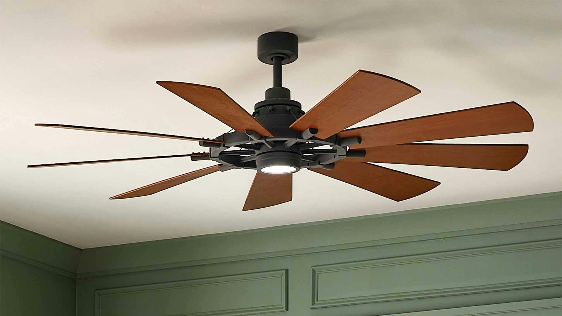 Gentry ceiling fan in anvil iron.