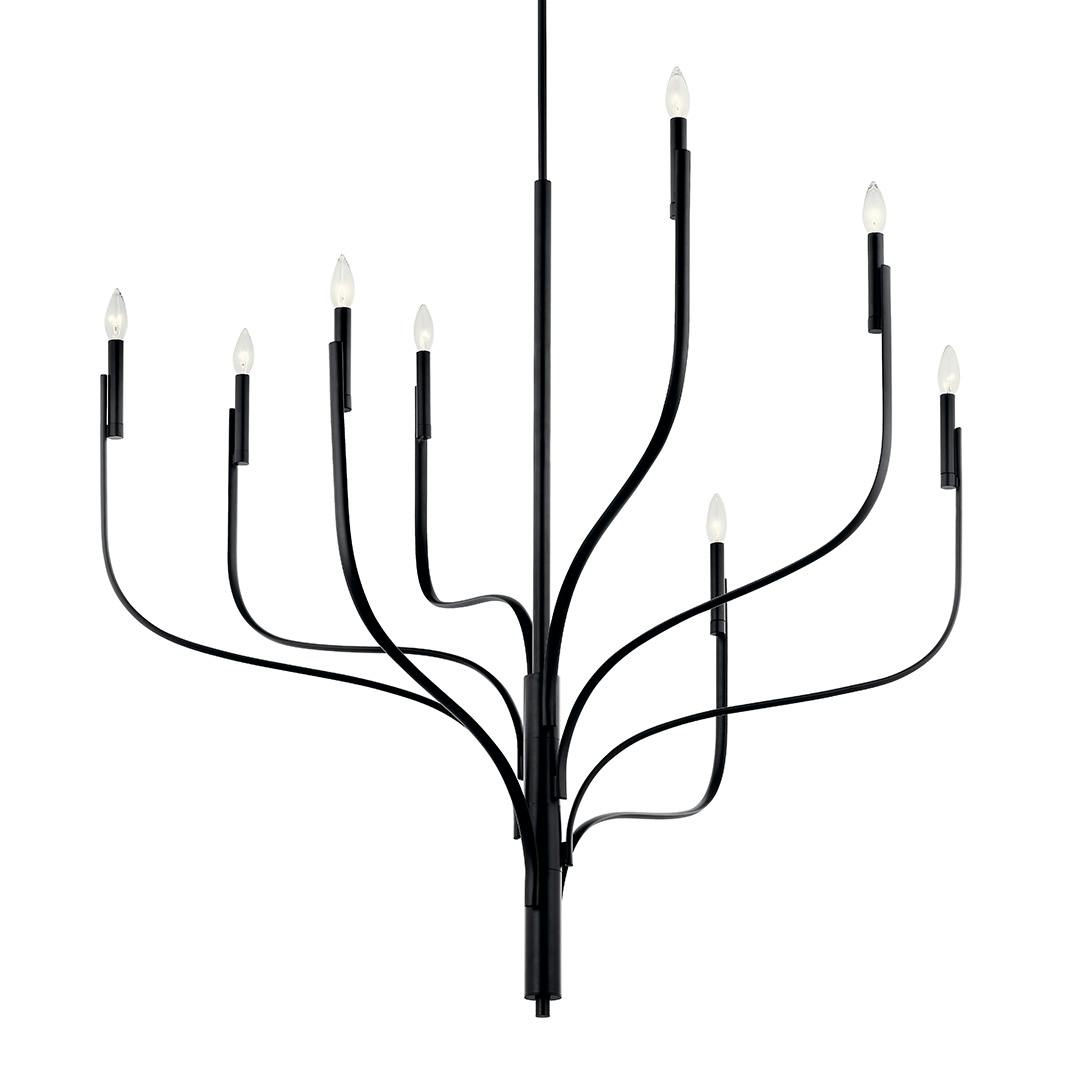 The Livadia 47.75 Inch 8 Light Chandelier in Black on a white background
