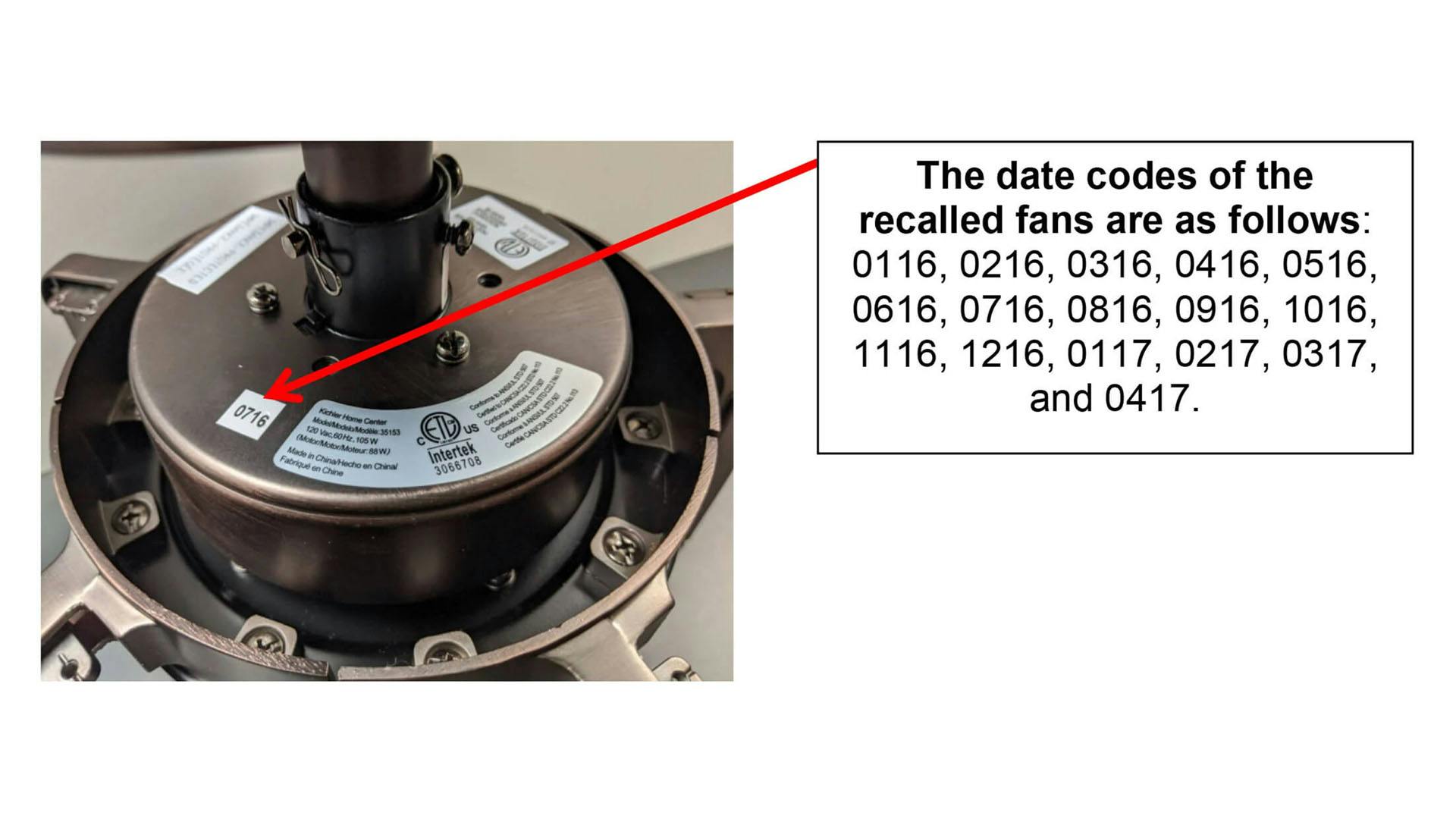 Product detail of date codes.