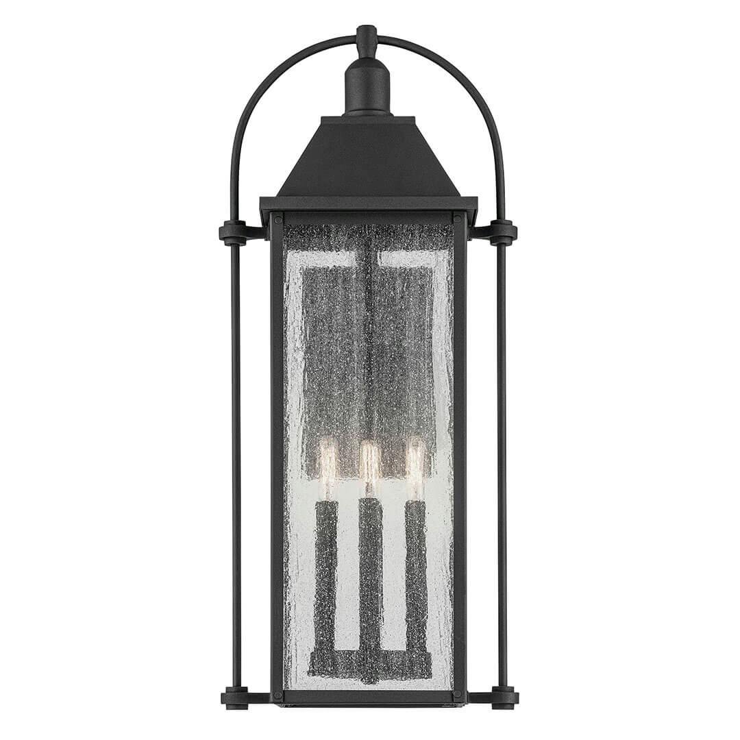 Front view of the Harbor Row 28.75" 4-Light Outdoor Wall Light in Textured Black on a white background