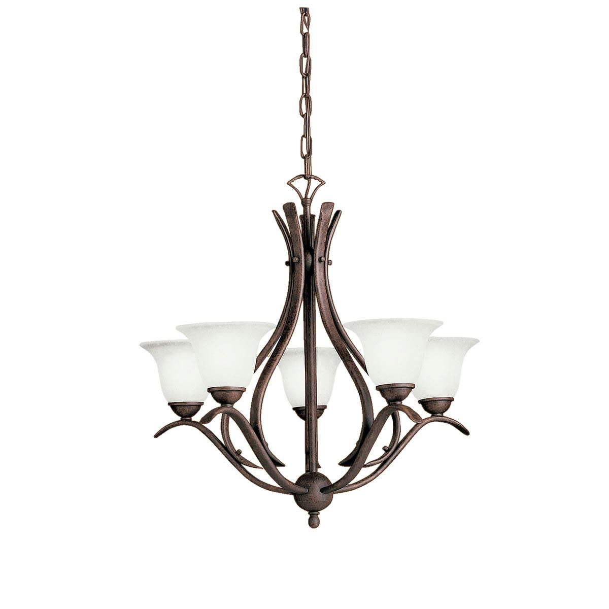 The Dover 23" 5 light chandelier Bronze on a white background