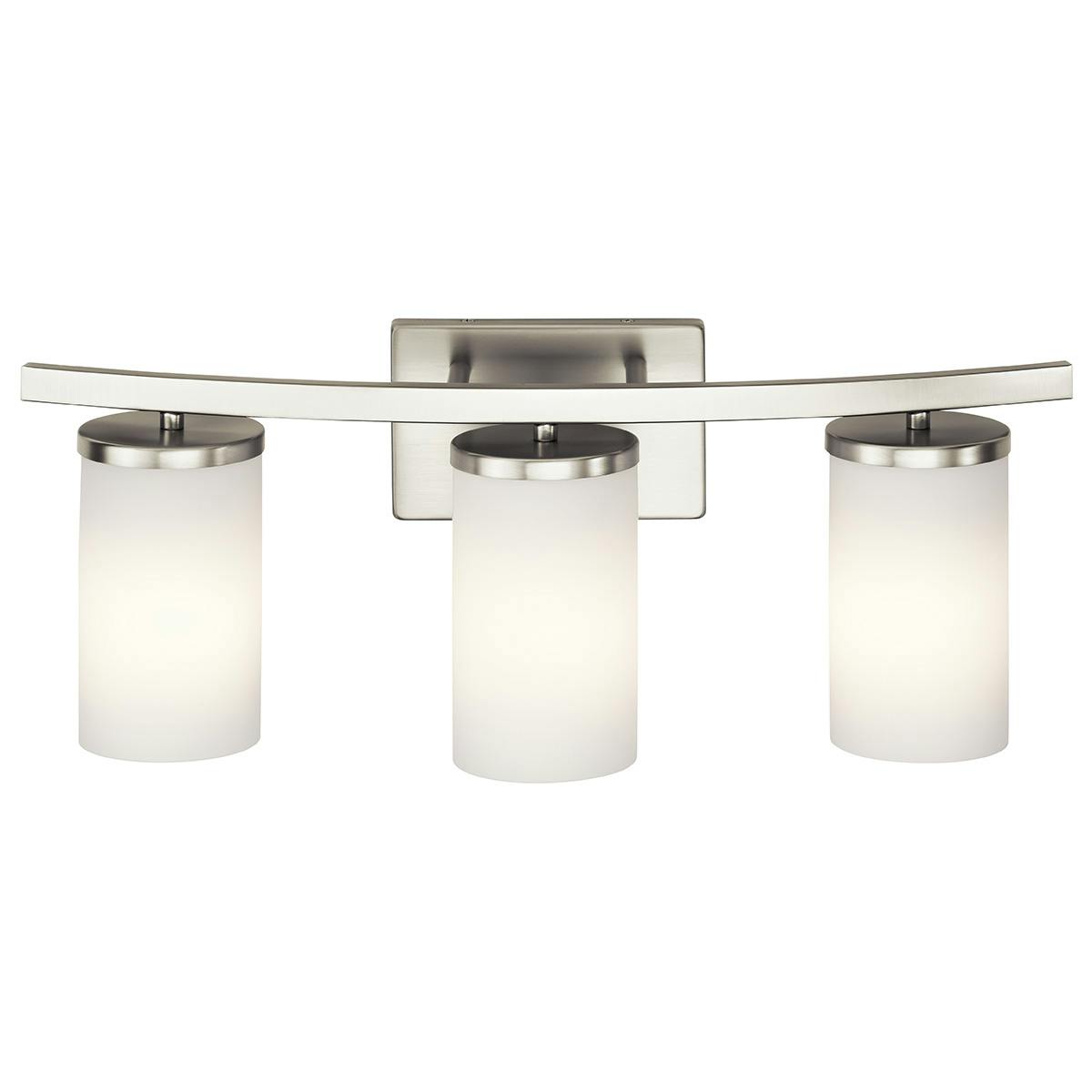 The Crosby 23"  Vanity Light Brushed Nickel facing down on a white background
