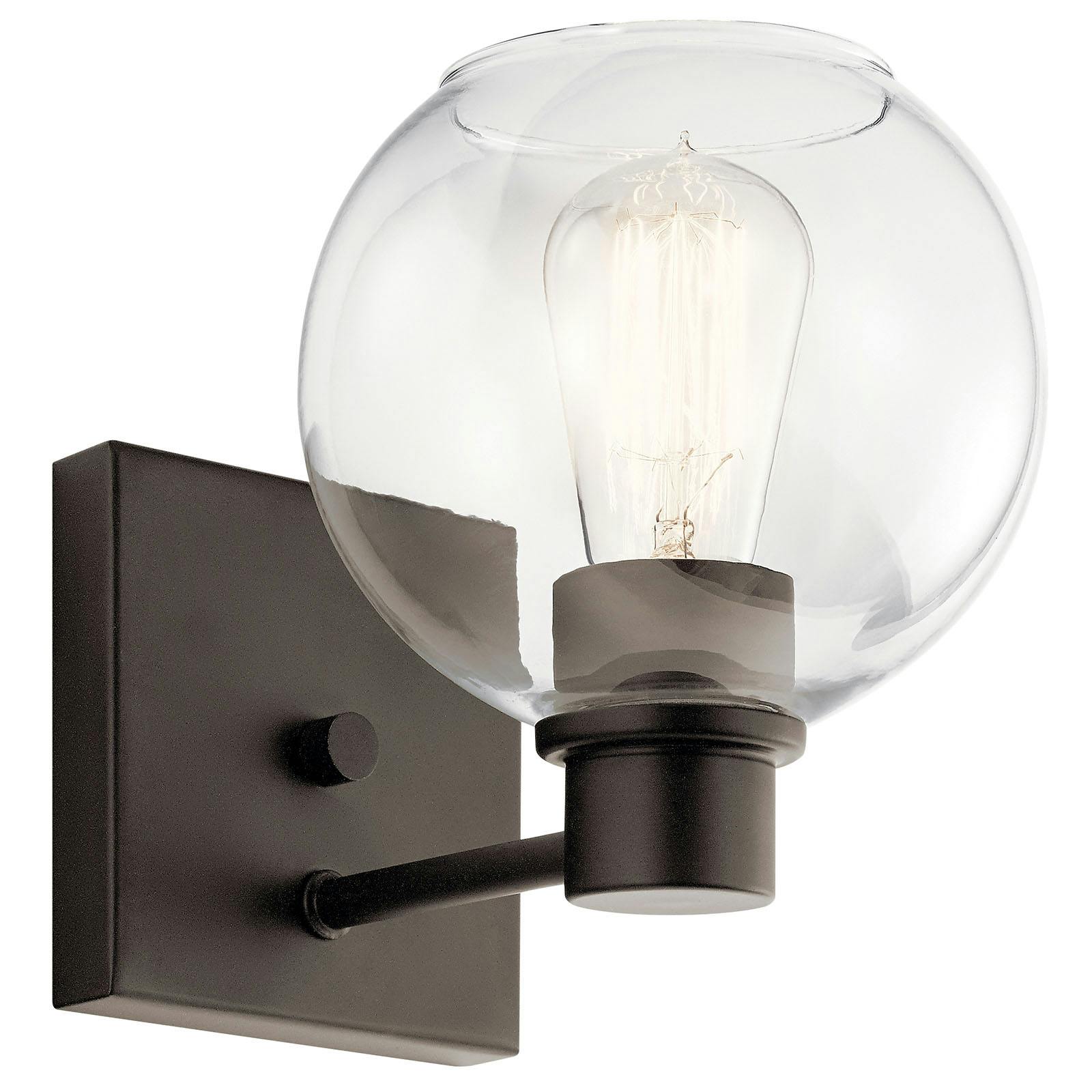 The Harmony 1 Light Wall Sconce Olde Bronze® facing up on a white background