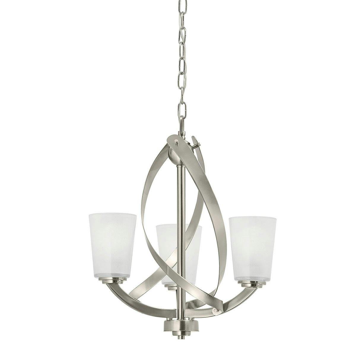 Layla™ 3 Light Chandelier Brushed Nickel on a white background
