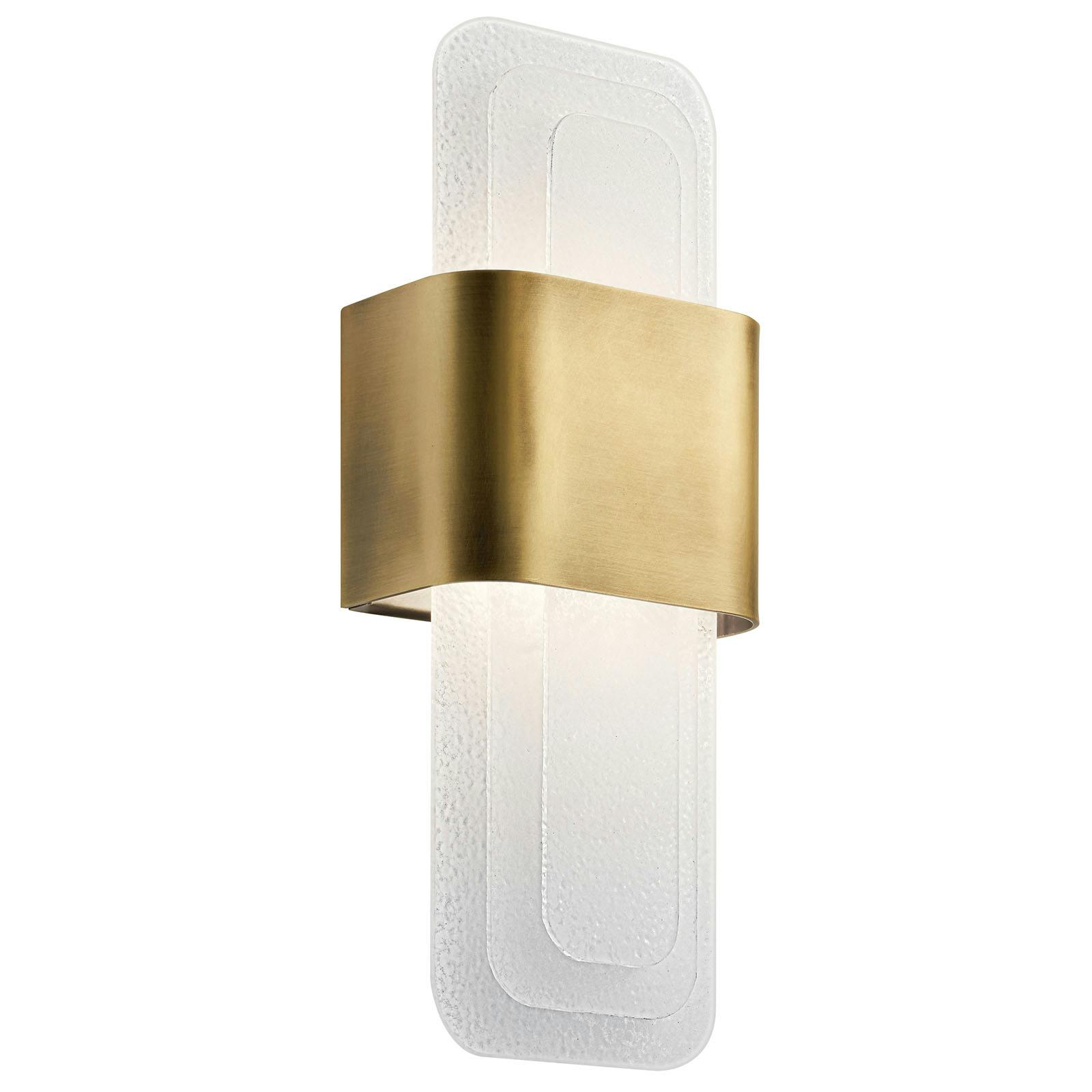 Serene 17" LED Sconce in Natural Brass on a white background