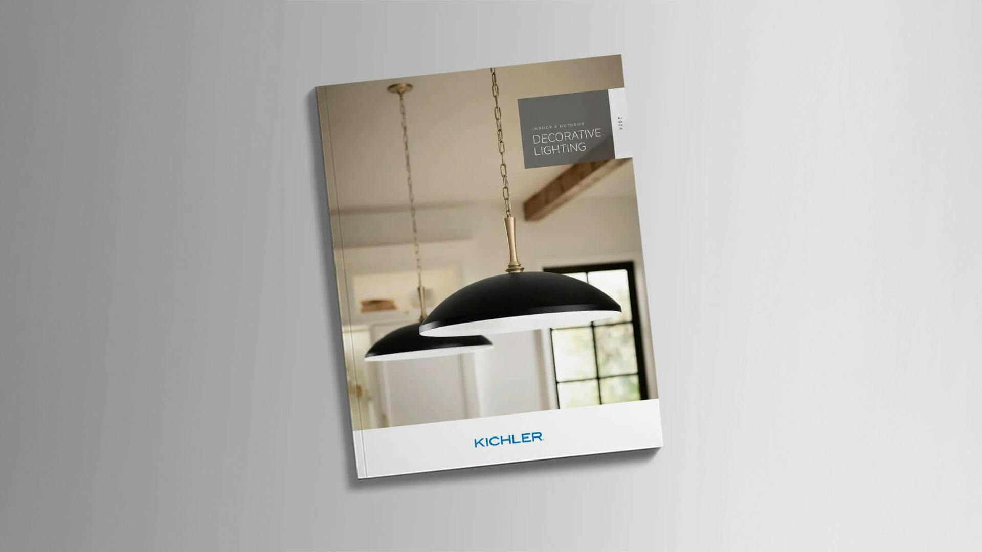 Catalog with a pendant light on the front and titled decorative lighting