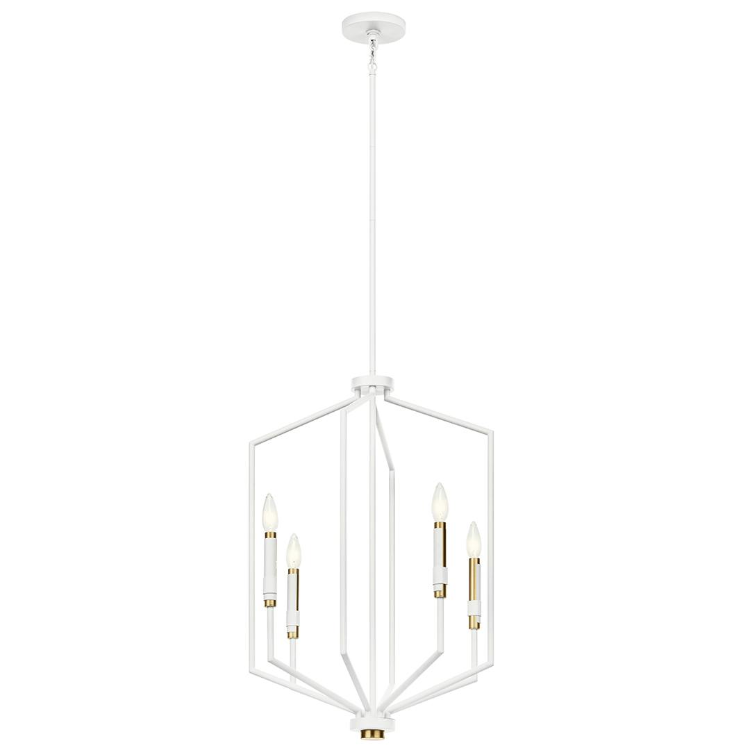 Armand 27.25 inch 4 Light Foyer Pendant in White on a white background