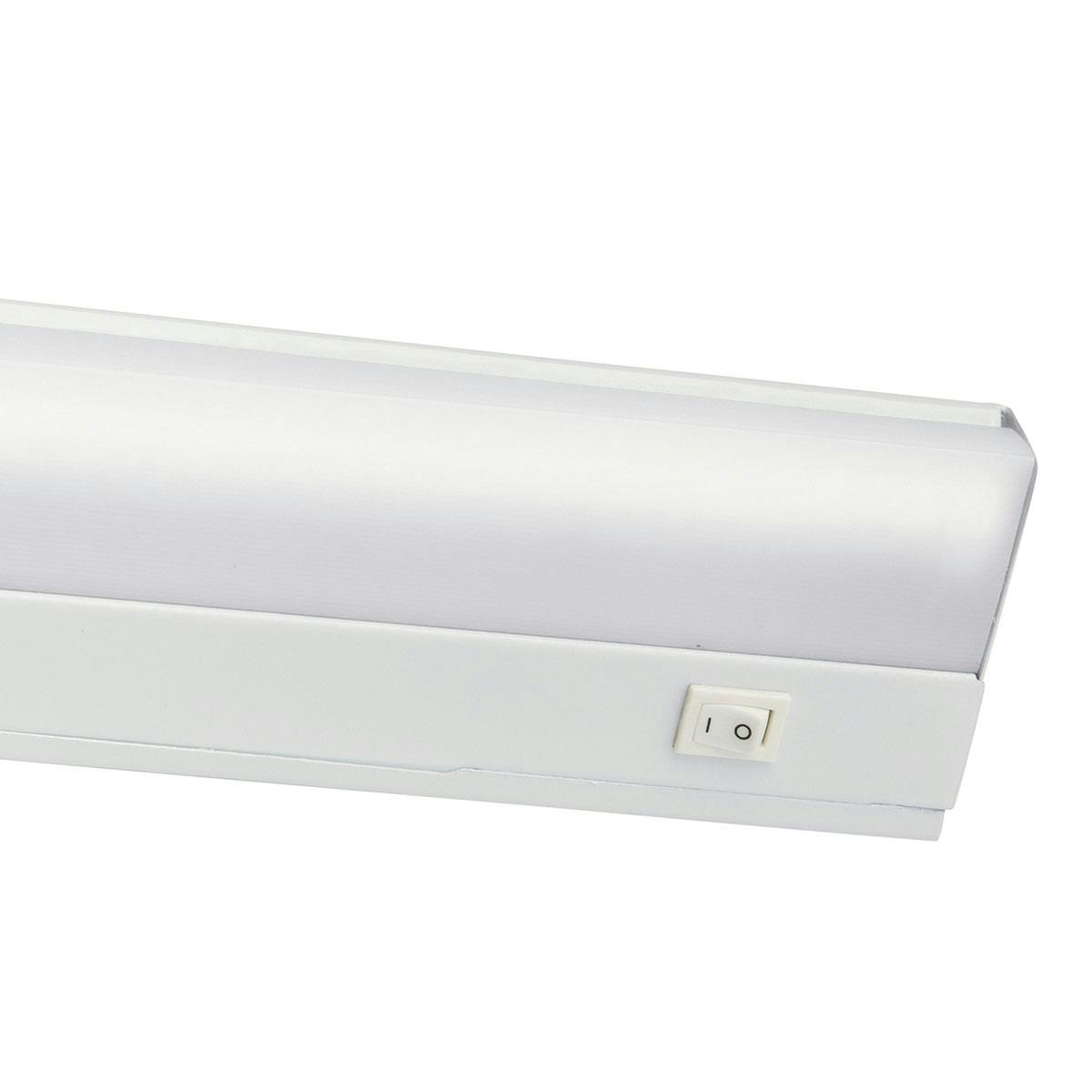 Close up view of the 12" 8W Direct Wire Cabinet Light White on a white background