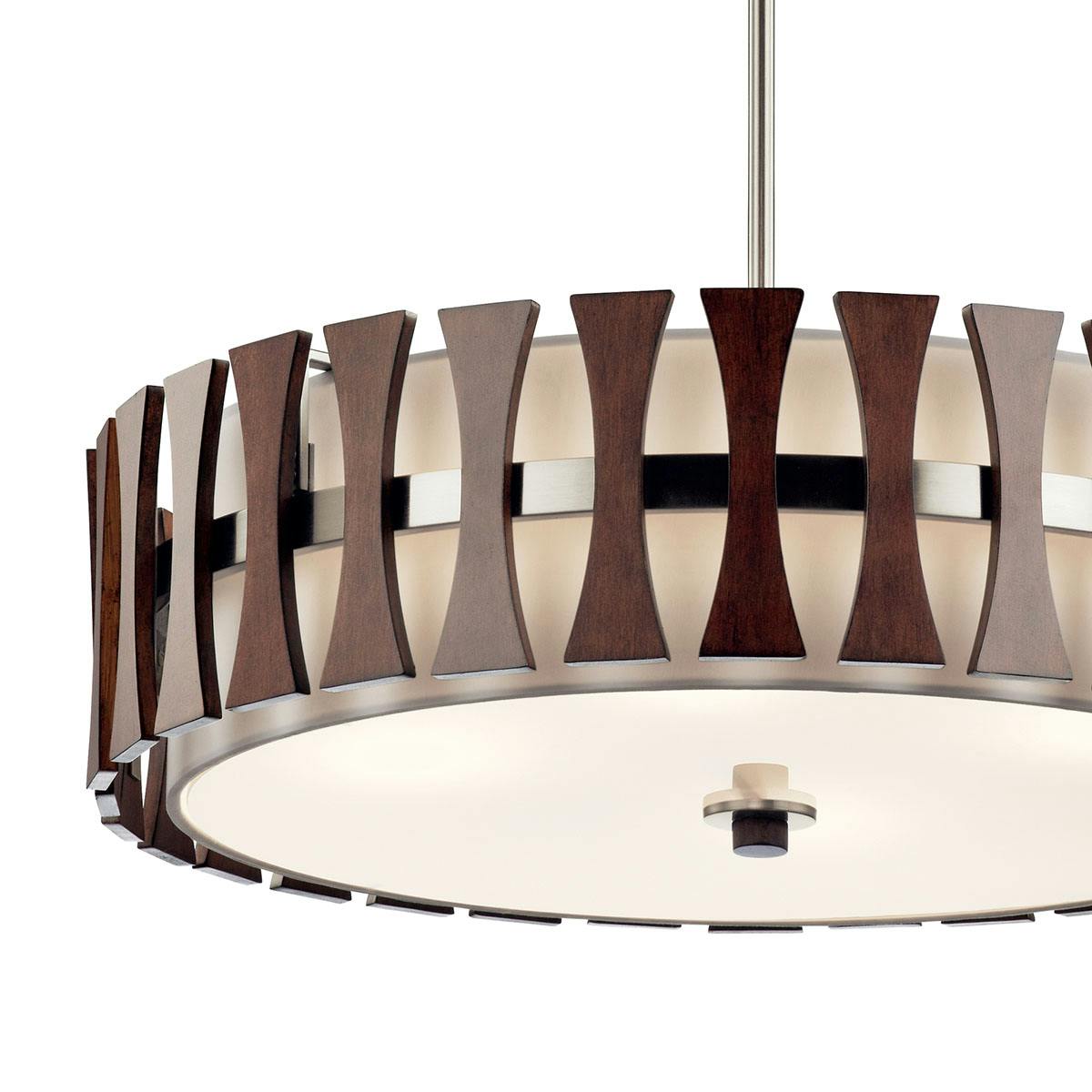 Close up view of the Cirus 4 light Convertible Pendant Auburn on a white background
