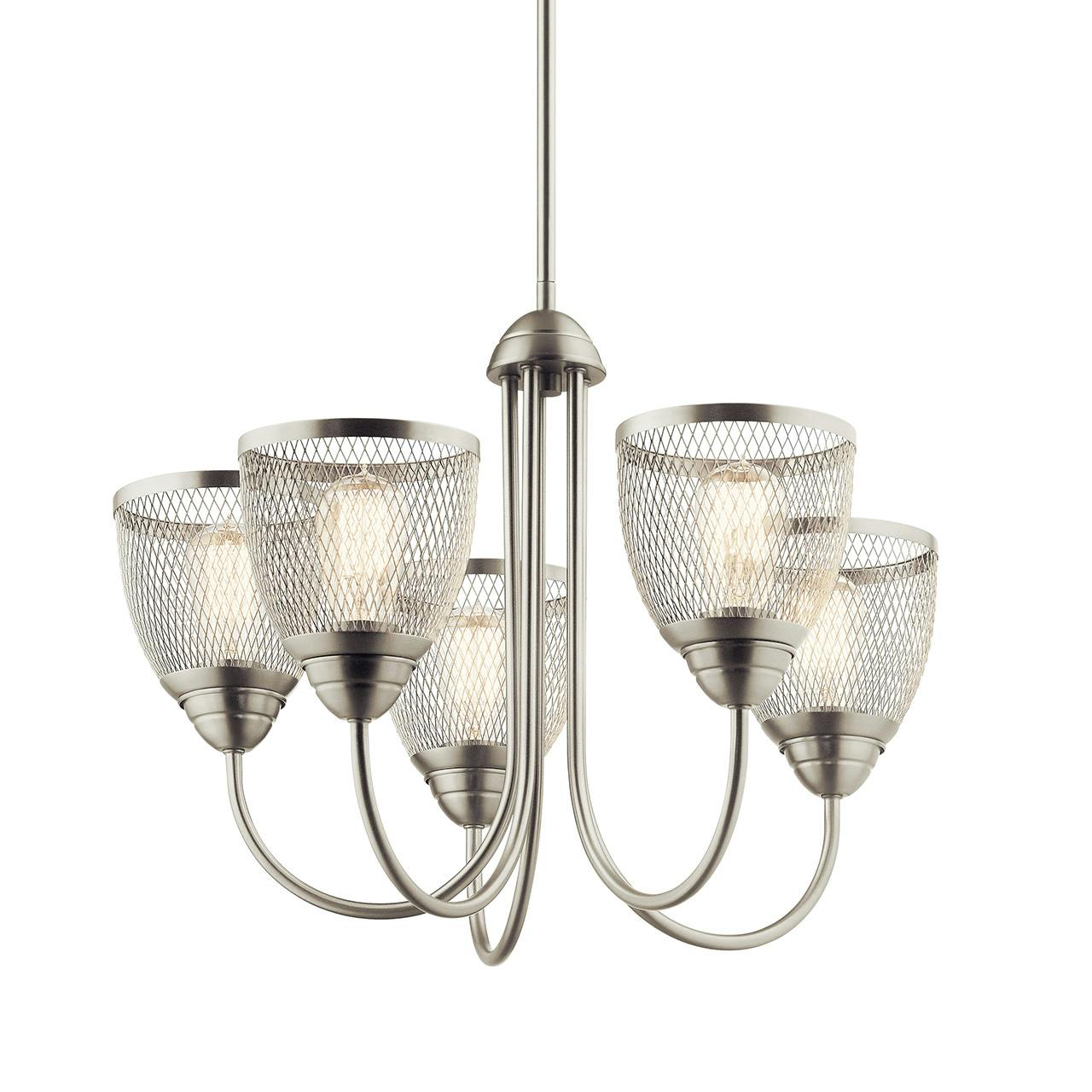 Voclain 17.5" 5 Light Chandelier Nickel without the canopy on a white background