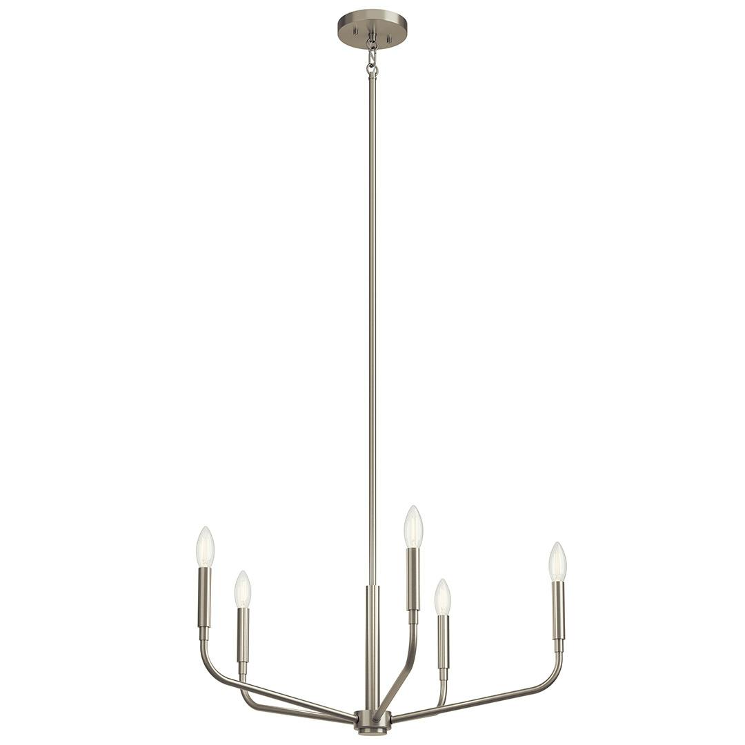 The Madden 26 Inch 5 Light Chandelier in Brushed Nickel on a white background