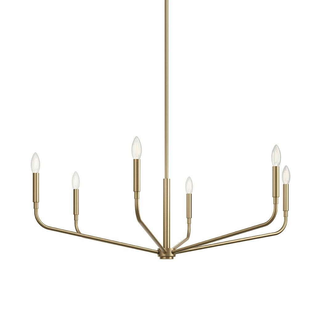 The Madden 38 Inch 6 Light Chandelier in Champagne Bronze on a white background