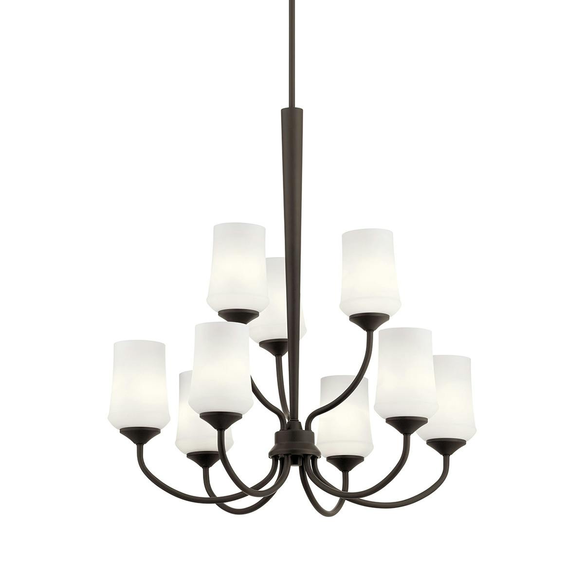 Aubrey 31.25" 2 Tier Chandelier Bronze without the canopy on a white background