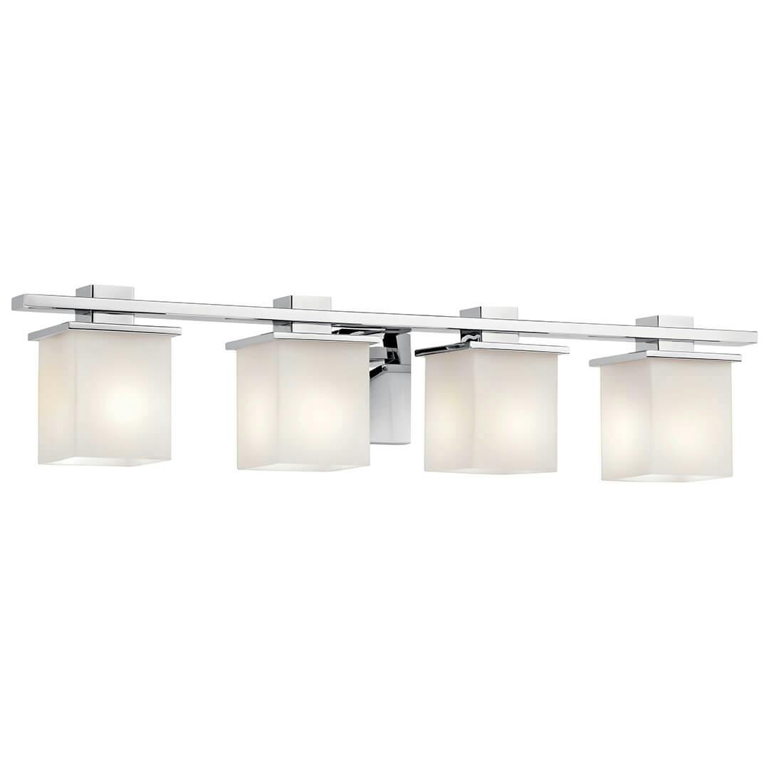 The Tully 32" 4 Light Vanity Light Chrome facing down on a white background