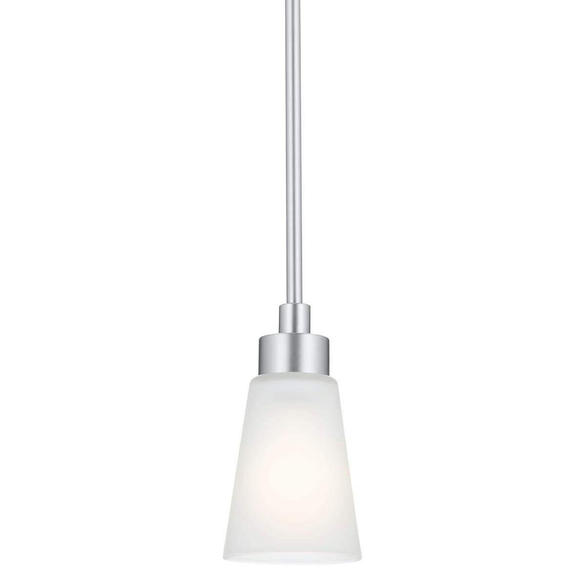 Erma 4.25" Mini Pendant Brushed Nickel without the canopy on a white background