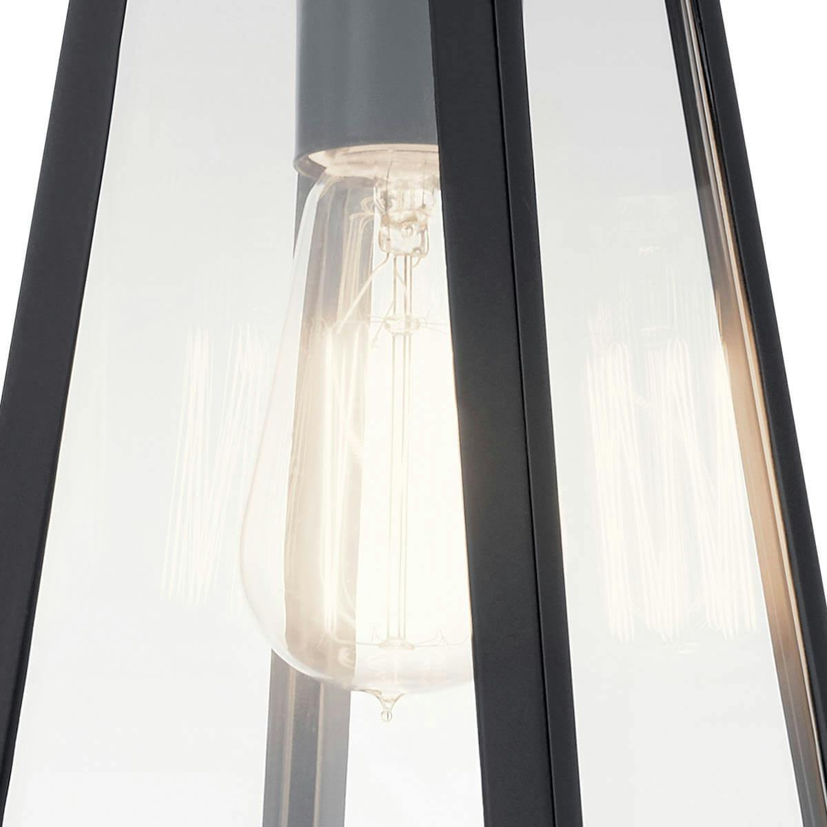 Close up of The Delison 11.5" 1 Light Wall Light Black on a white background