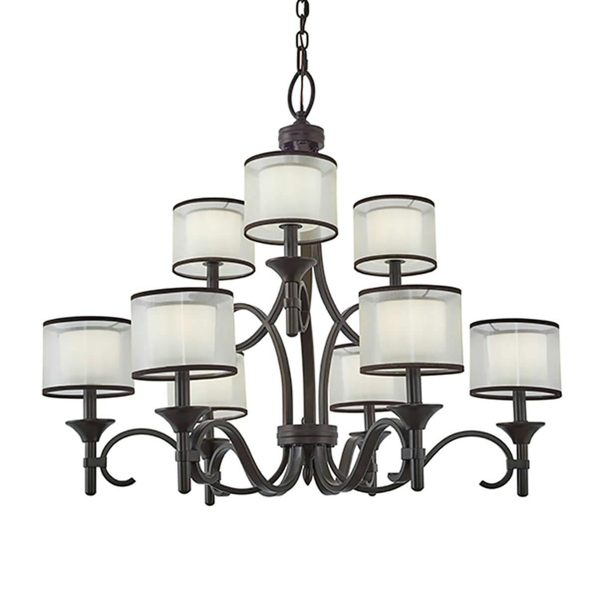 Lacey 29.5" 2 Tier Chandelier Bronze without the canopy on a white background
