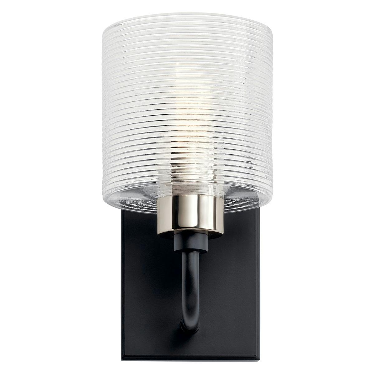 Front view of the Harvan 9.25" 1 Light Sconce Black on a white background
