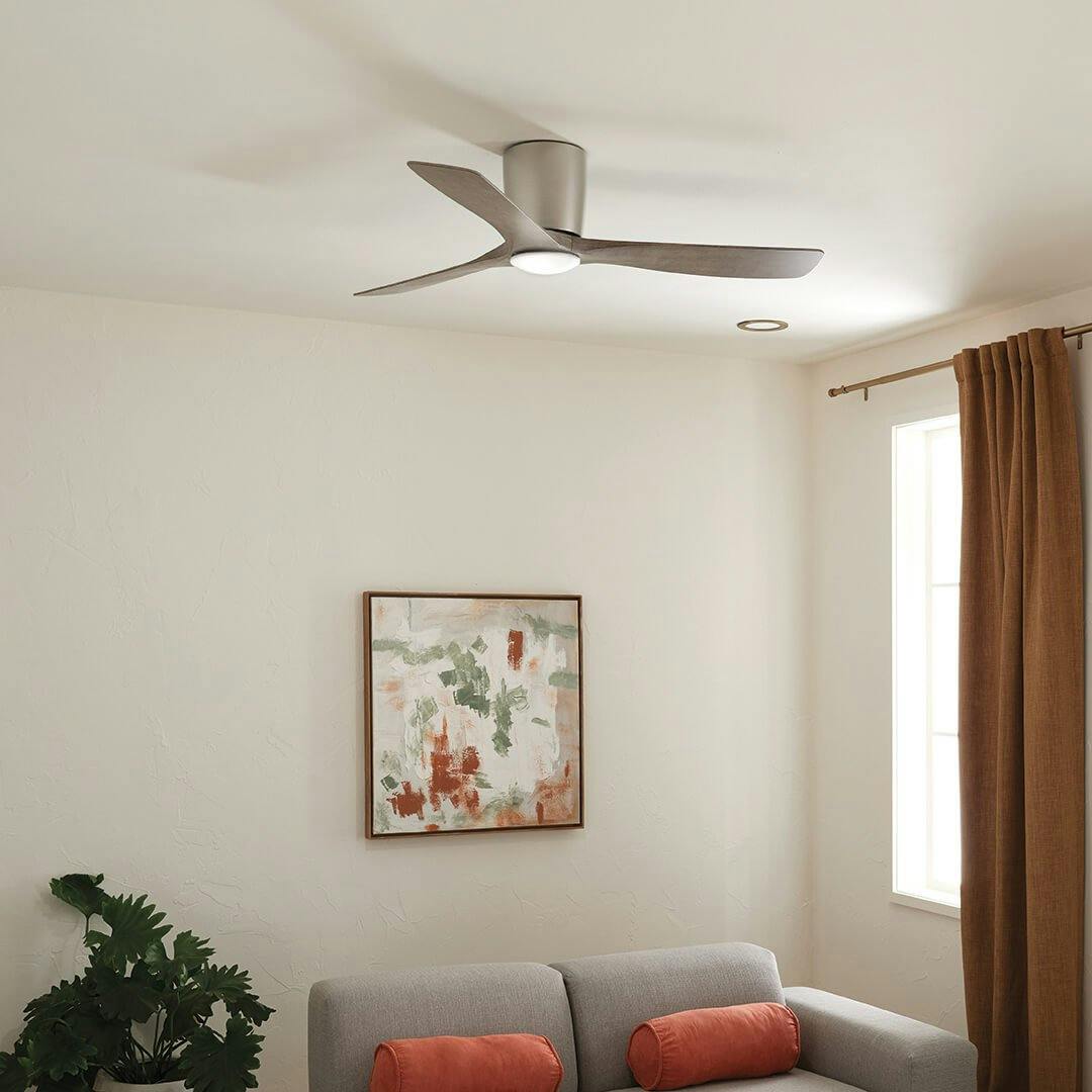 Living room with 54" Volos Ceiling Fan Brushed Nickel
