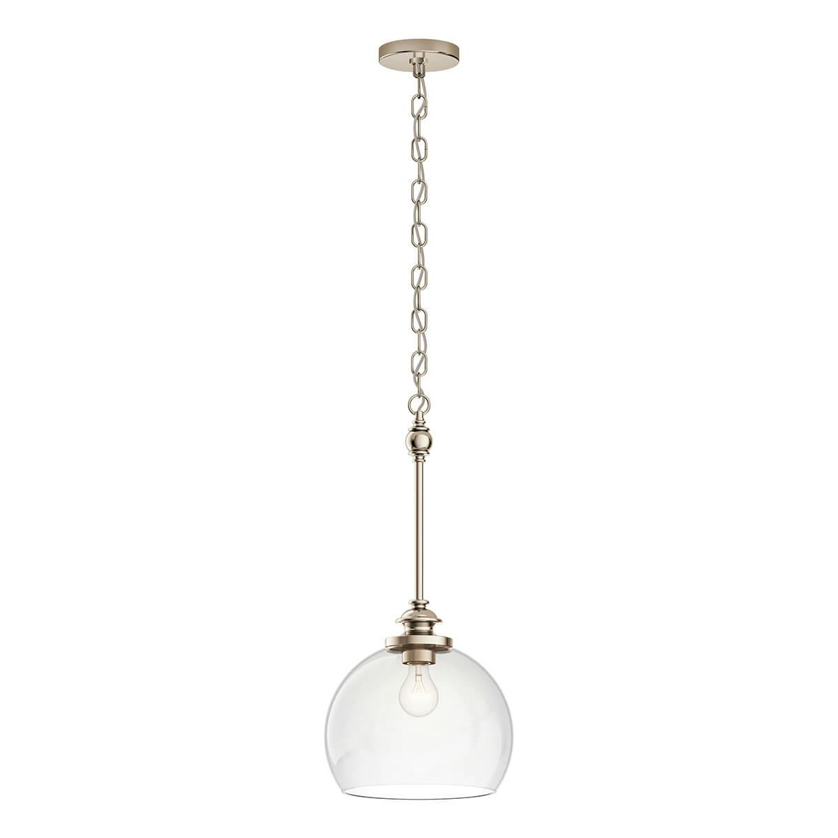 Lecelles 11" 1 Light Pendant Polished Nickel on a white background