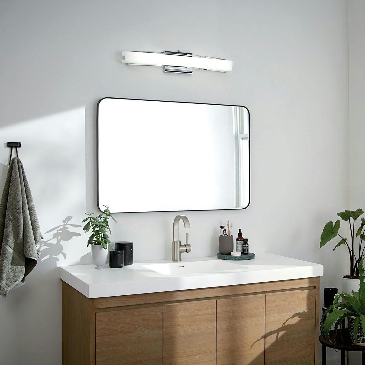 Day time bathroom image featuring Rowan vanity light 83758