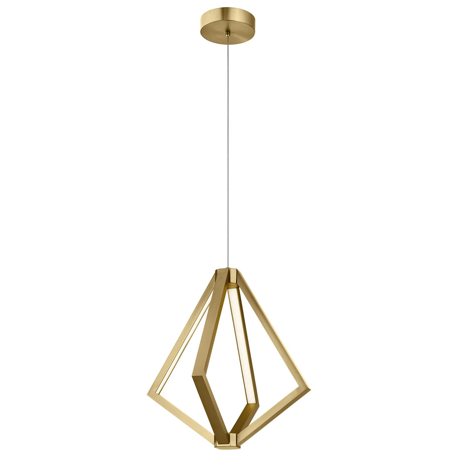 Everest 19.75" Small LED Pendant Gold on a white background