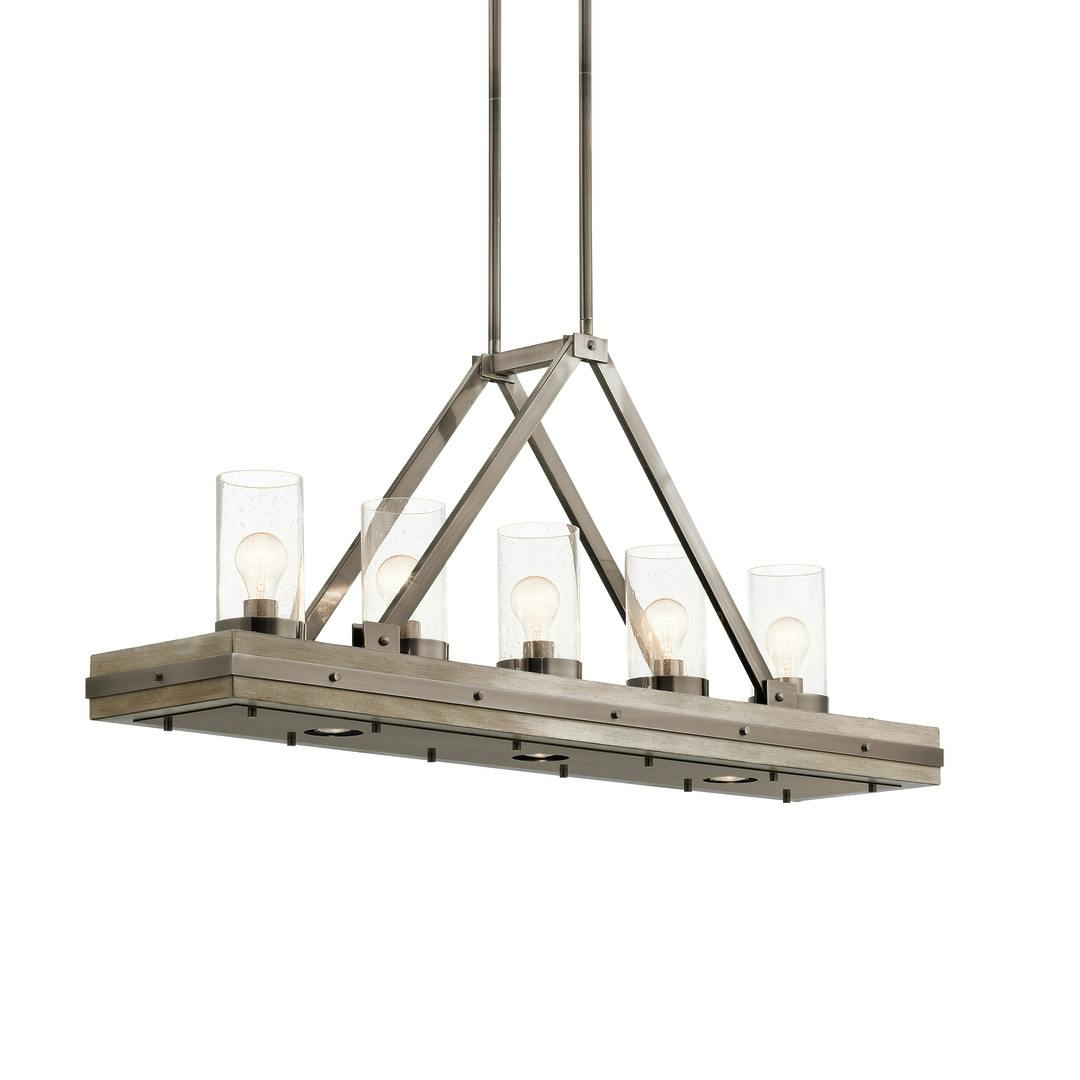 Colerne 46.5" Linear Chandelier Pewter on a white background