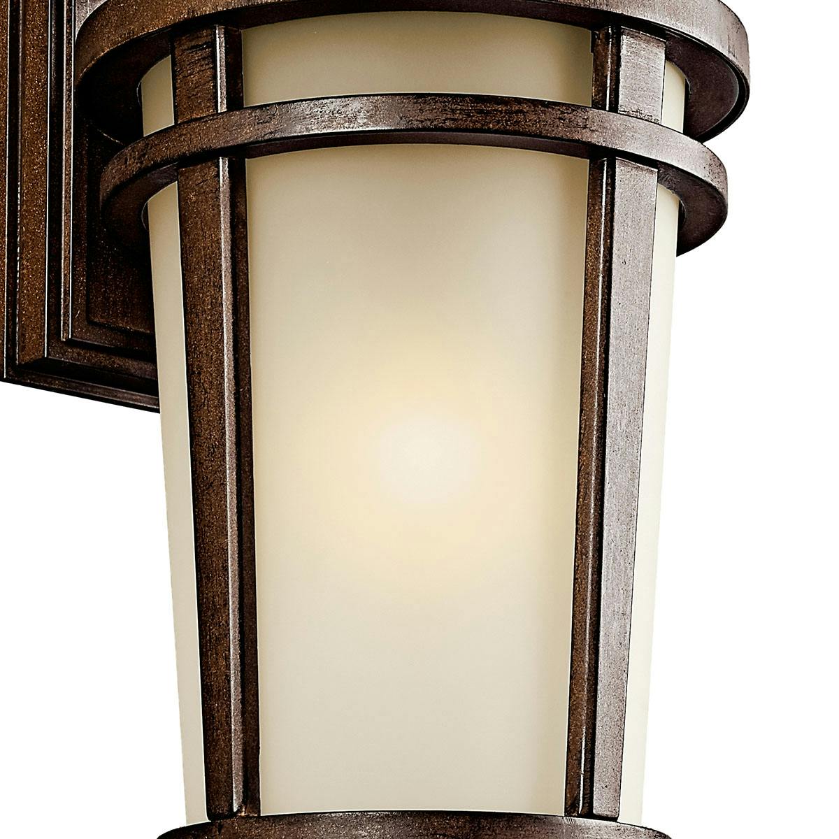 Close up view of the The Atwood 17.75" Wall Light Brown Stone on a white background