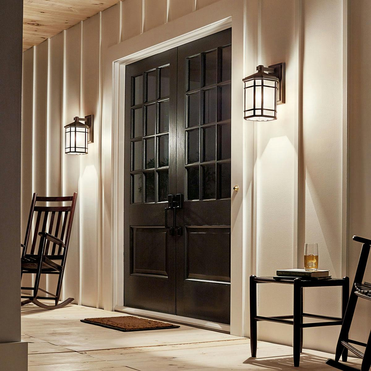Night time Exterior image featuring Cameron outdoor wall light 9719PR