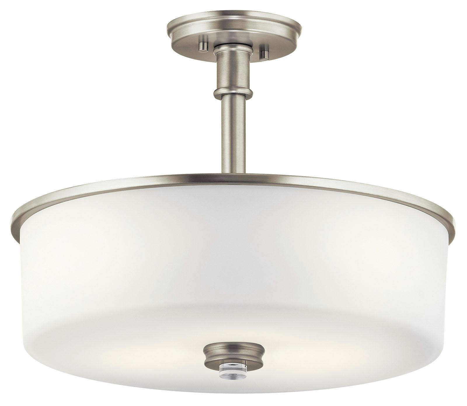 Joelson 17.75" Convertible Pendant Nickel on a white background